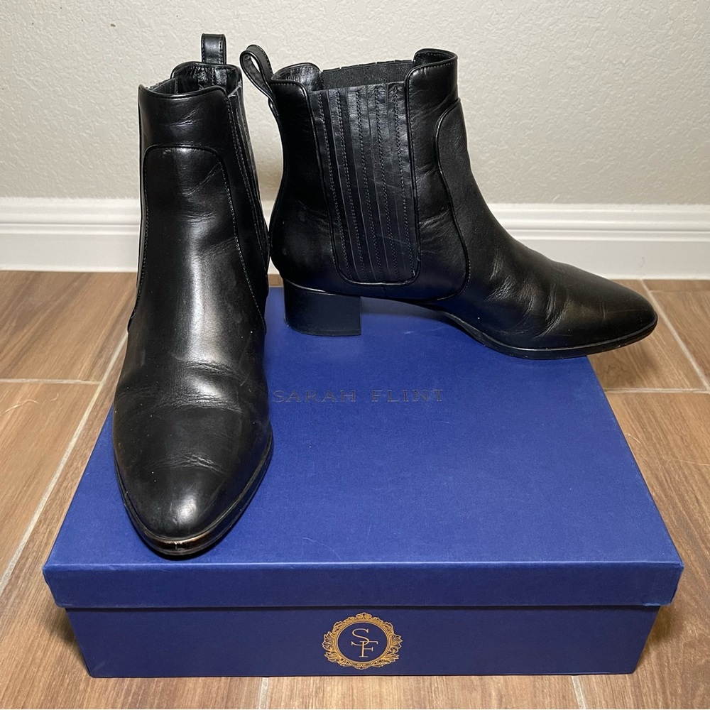 Sarah Flint Perfect Chelsea Boot 30 IT 41.5 US 10.5 Black Calf